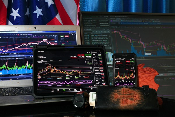 Cryptocurrency stock market background